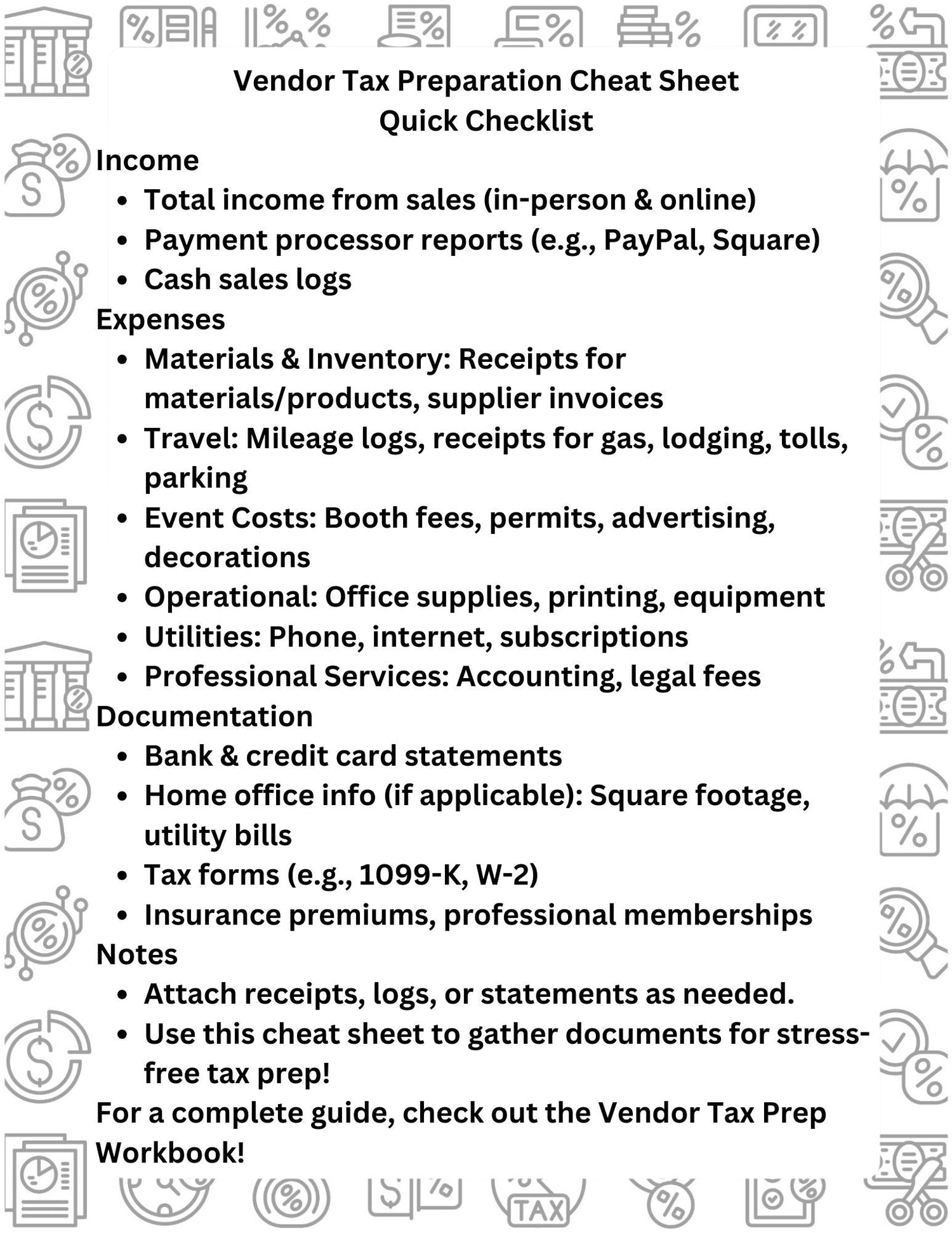Stress-Free Tax Prep for Vendors: Download Free Cheat Sheet