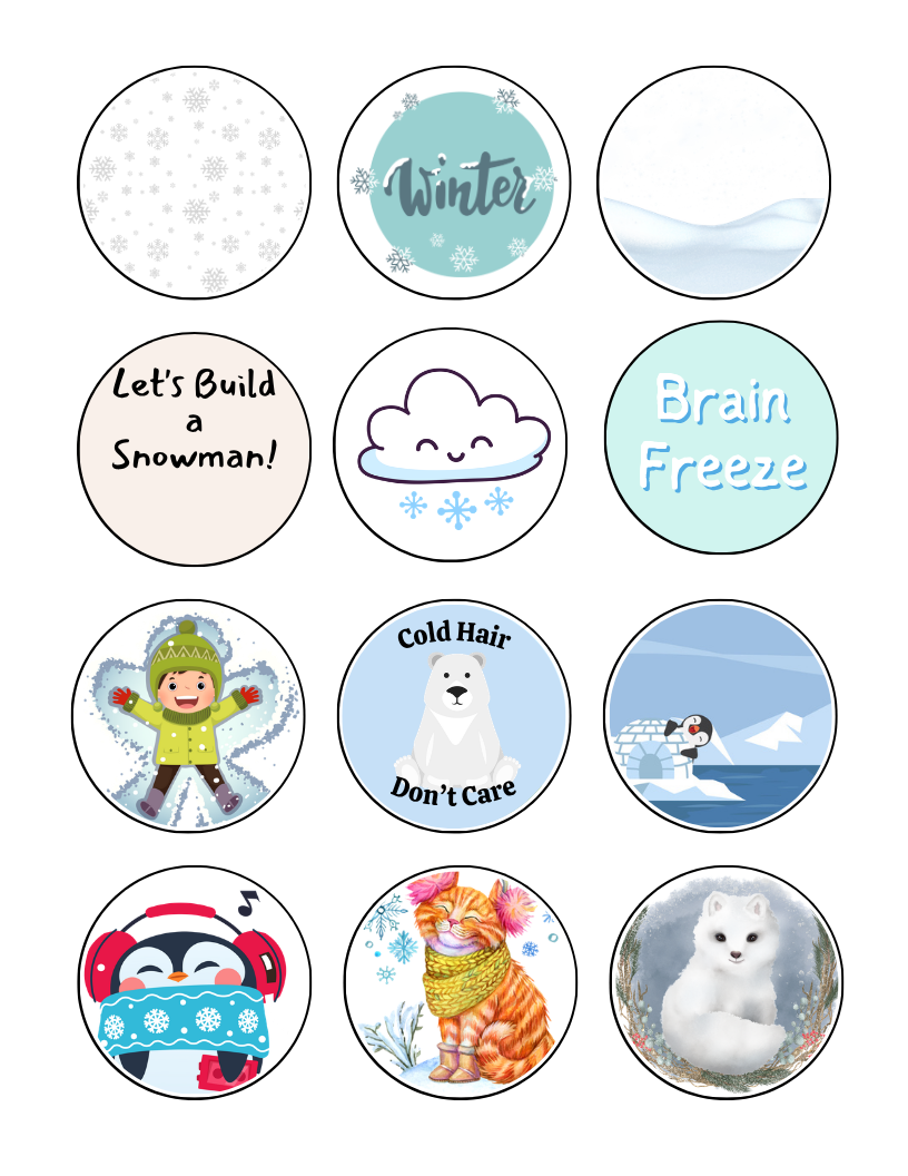Winter sticker sheet