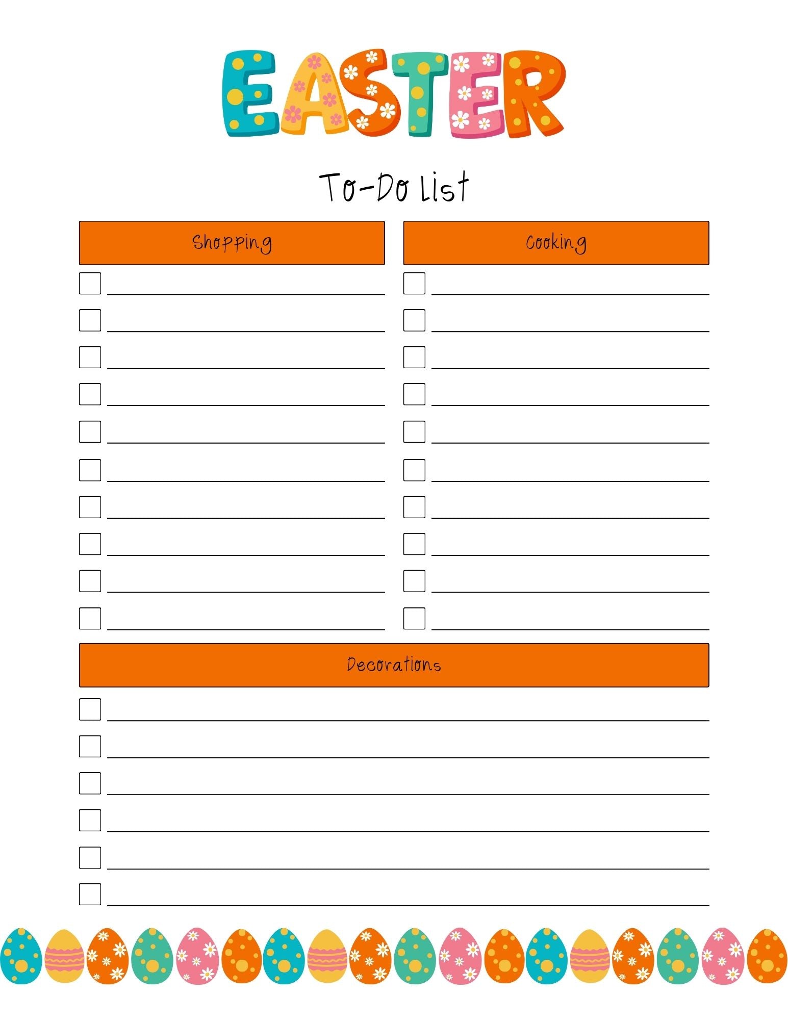 Easter Planner
