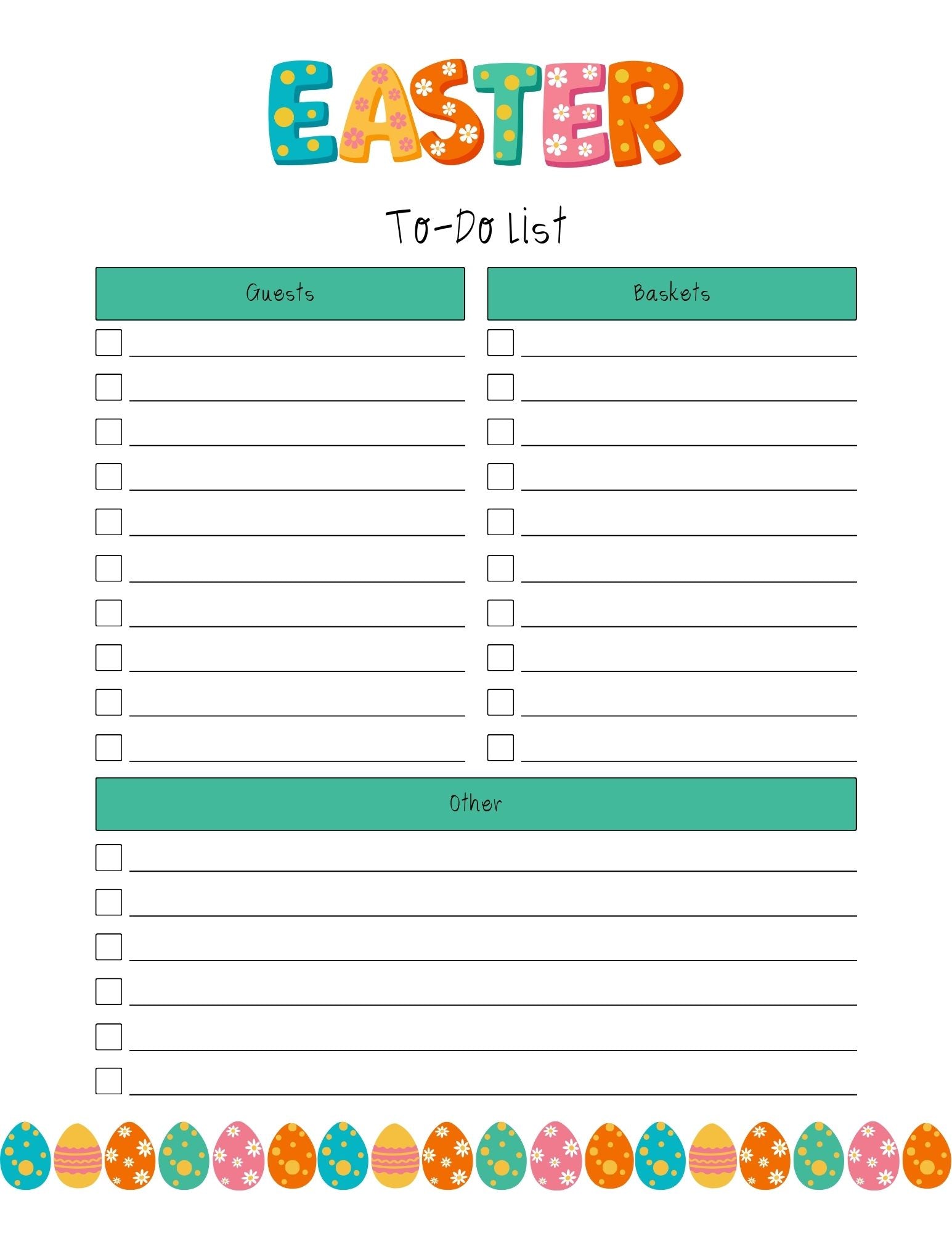 Easter Planner