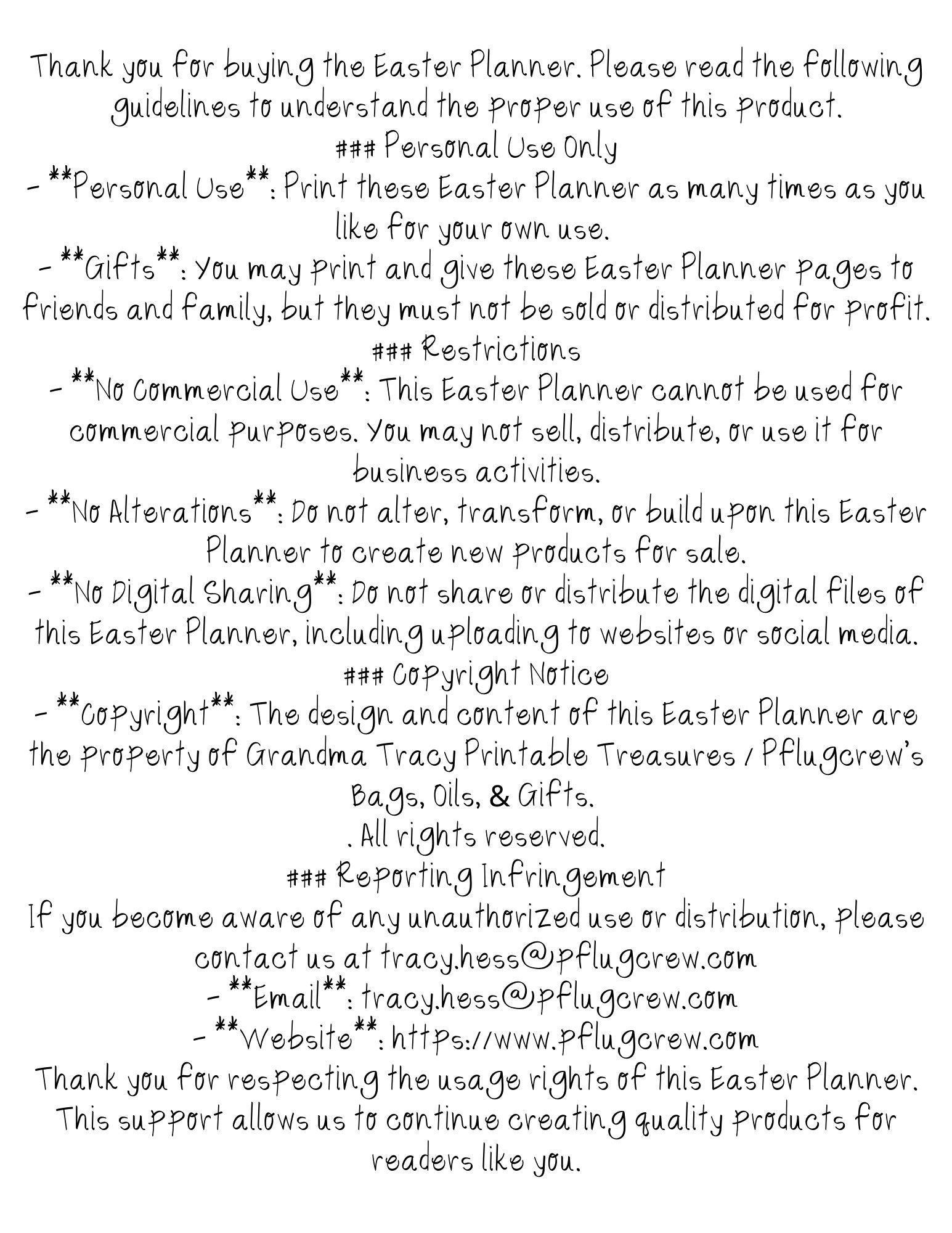 Easter Planner