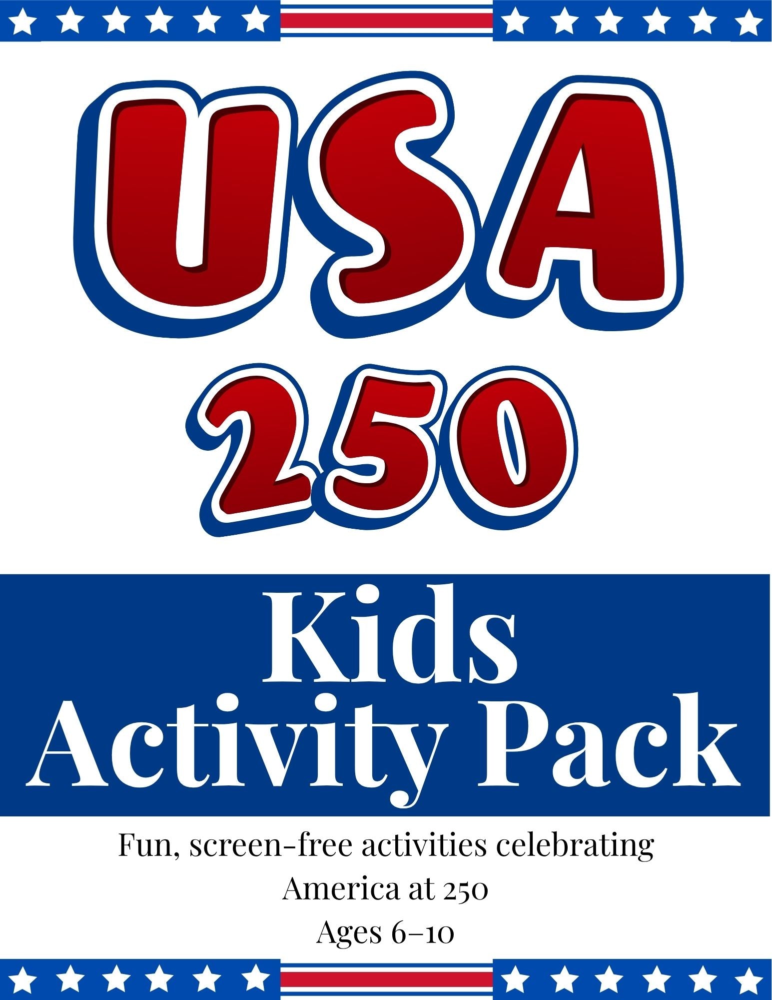 USA 250 KIDS ACTIVITY PACK