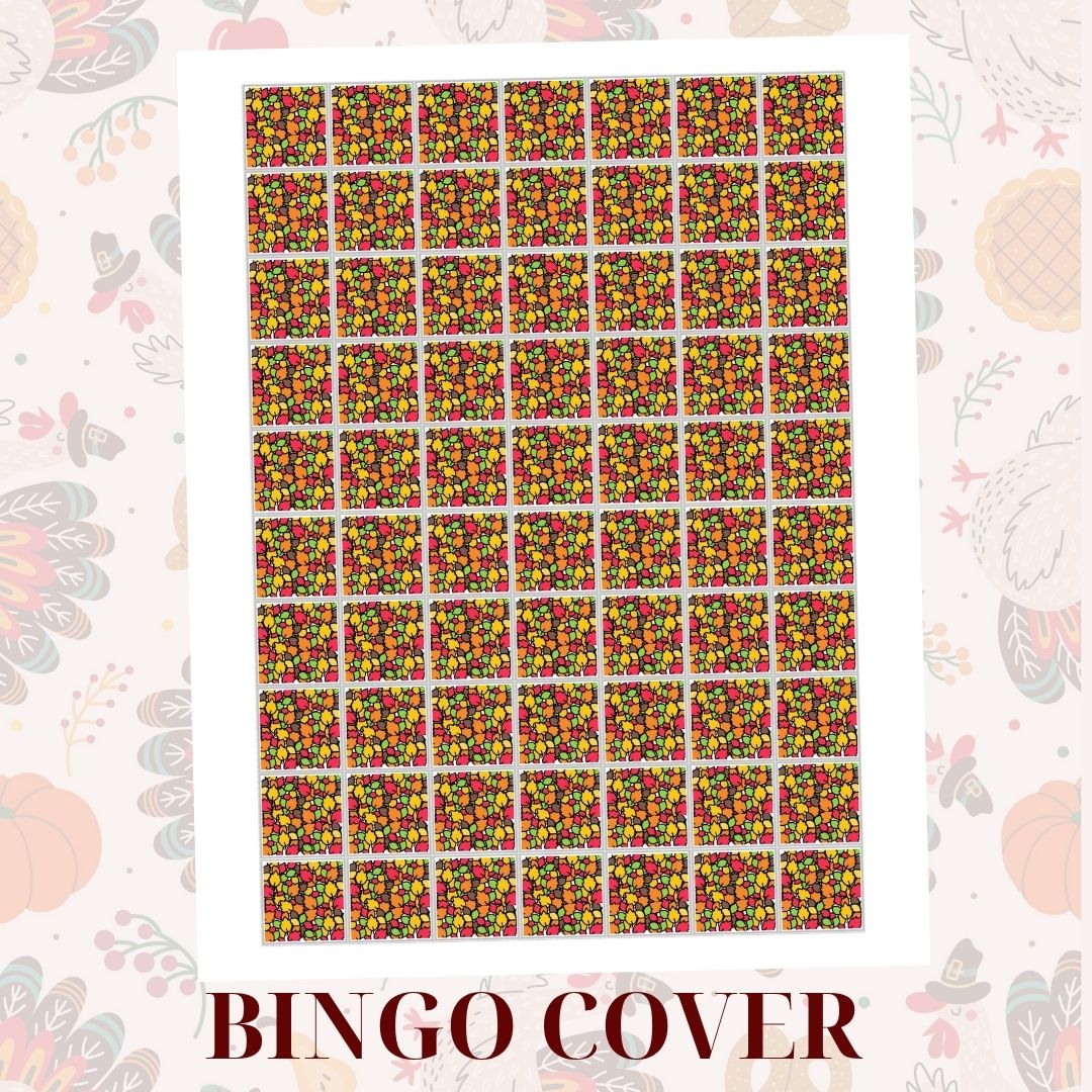 Fall Thanksgiving Bingo - 1 card per page