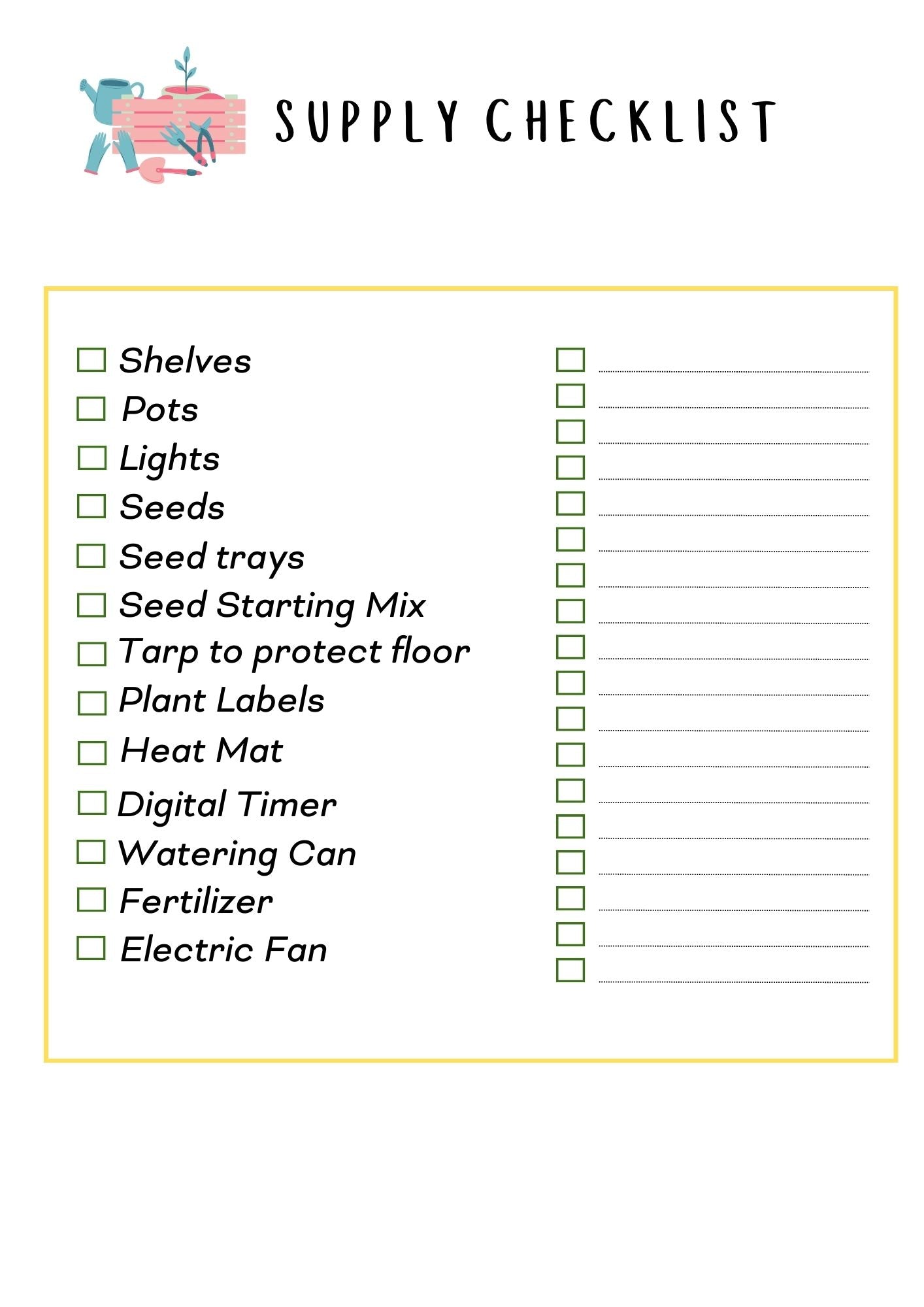 Seed Starting Planner