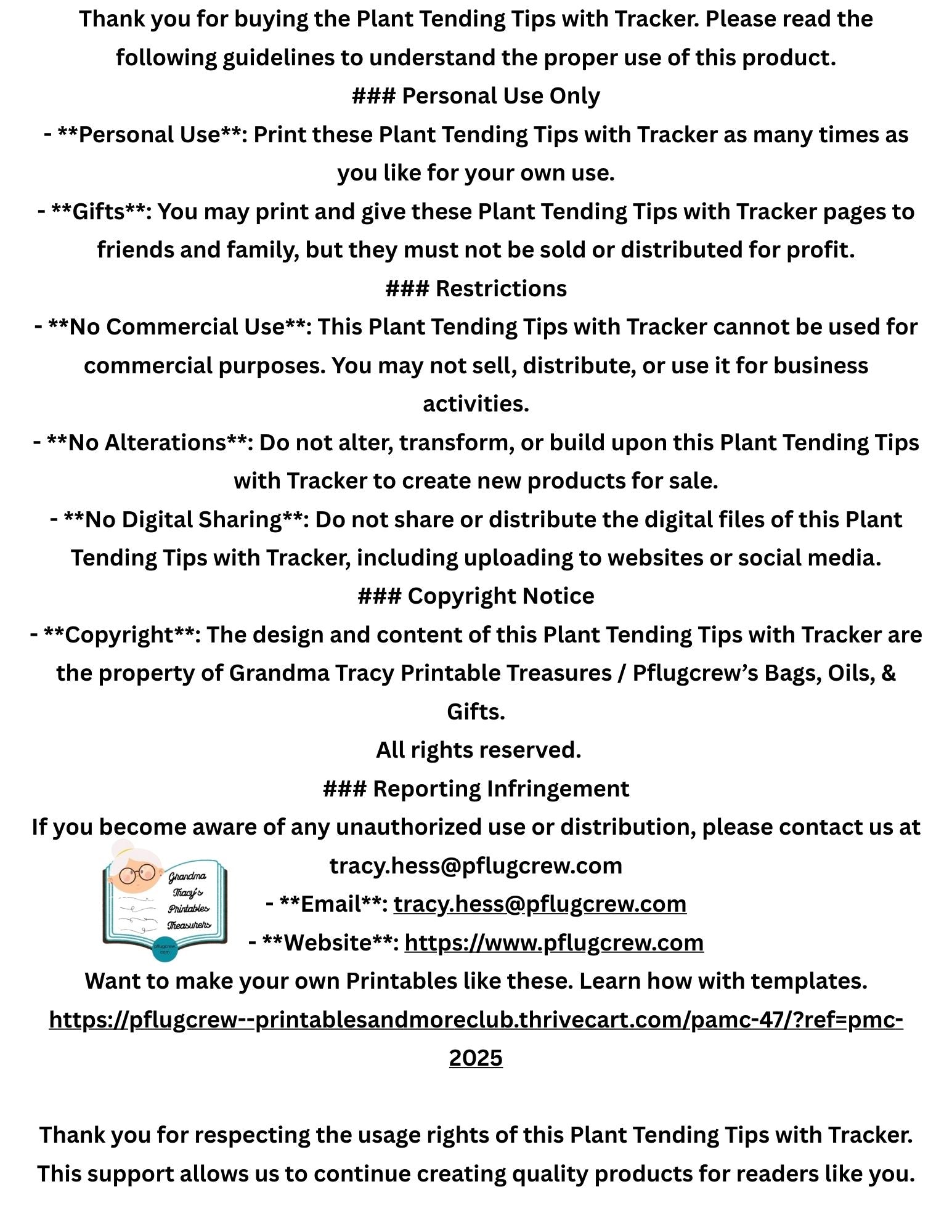 Plant Tending Tips & Tracker