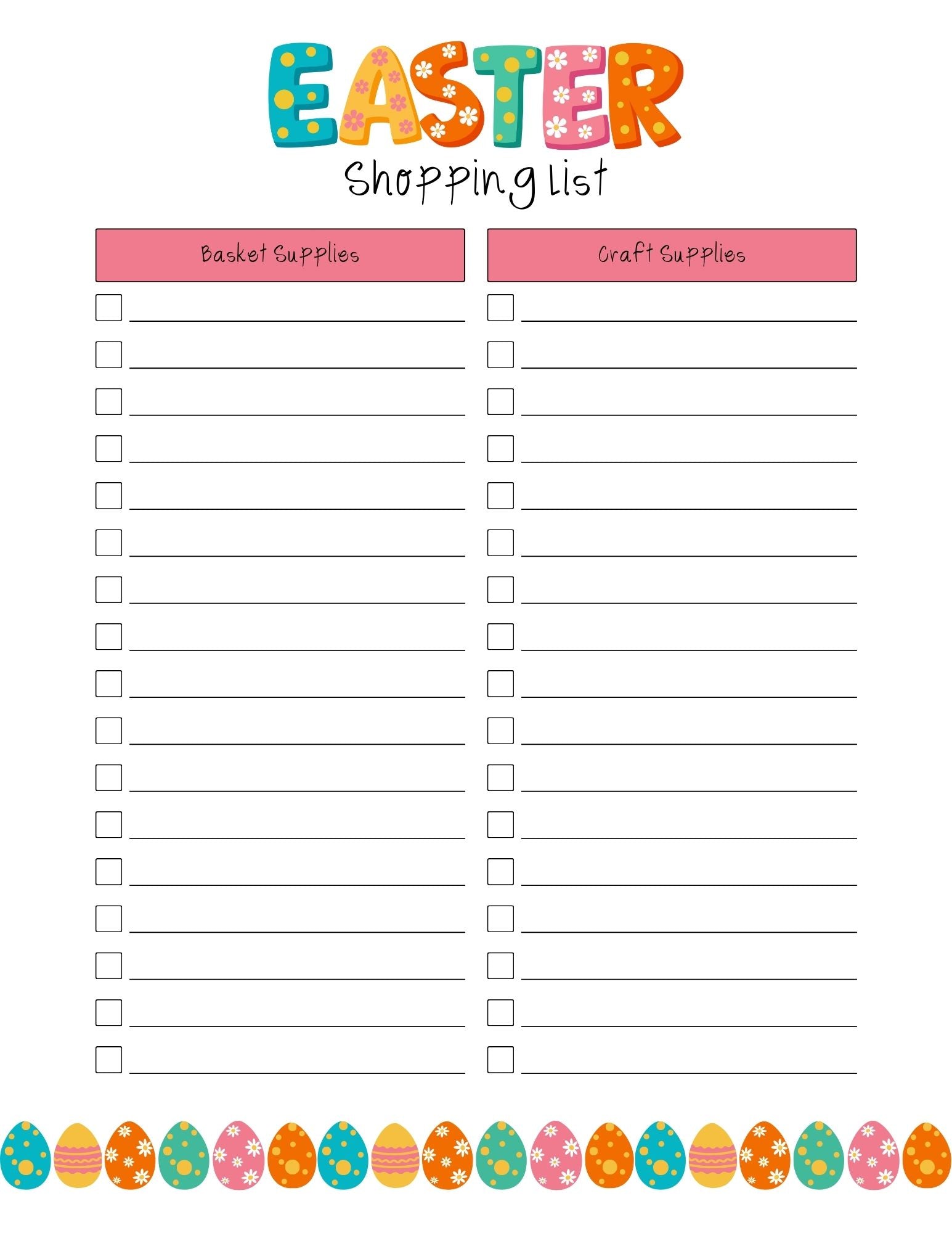 Easter Planner