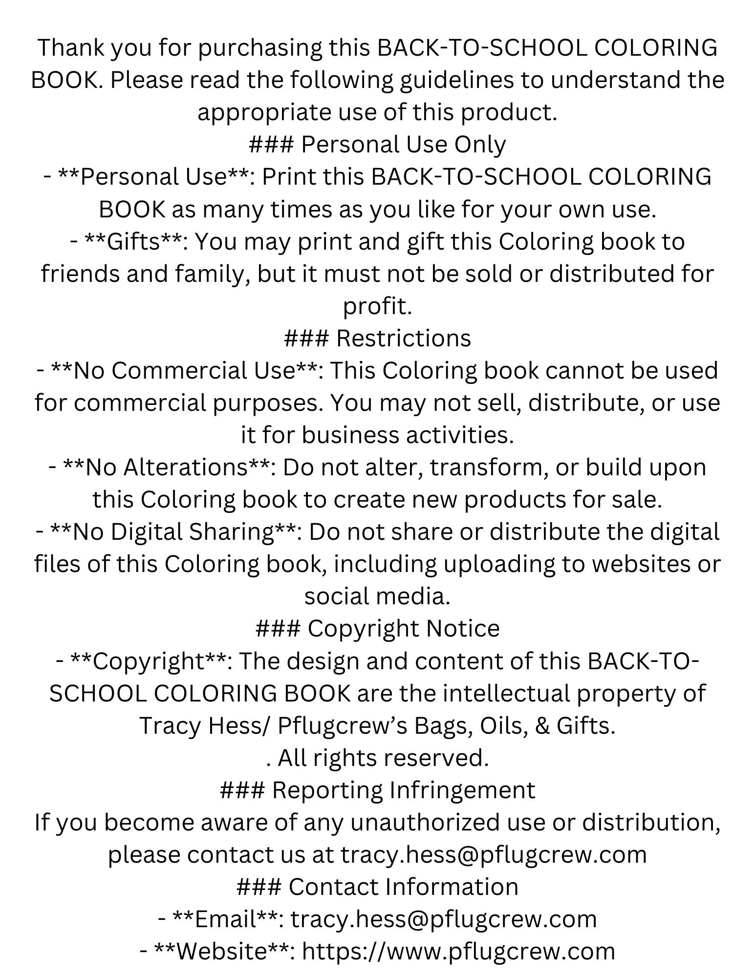 First Day of School Coloring Book