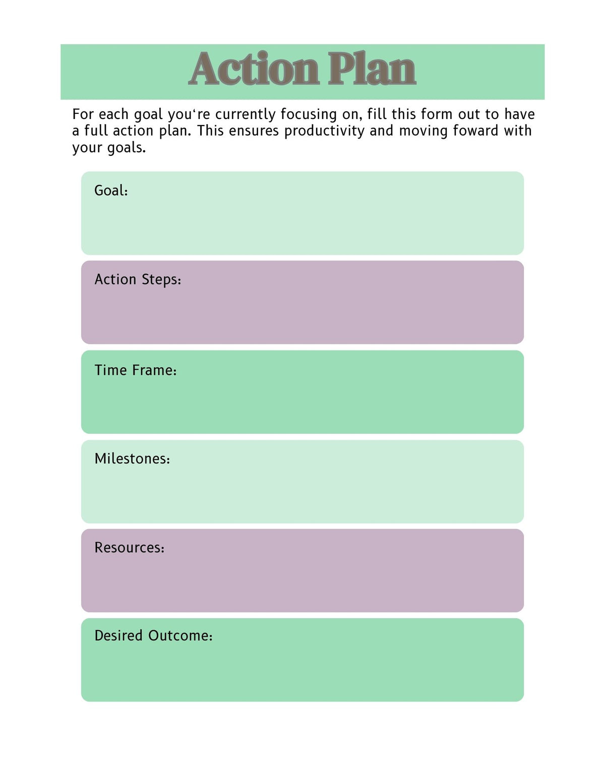 action plan page