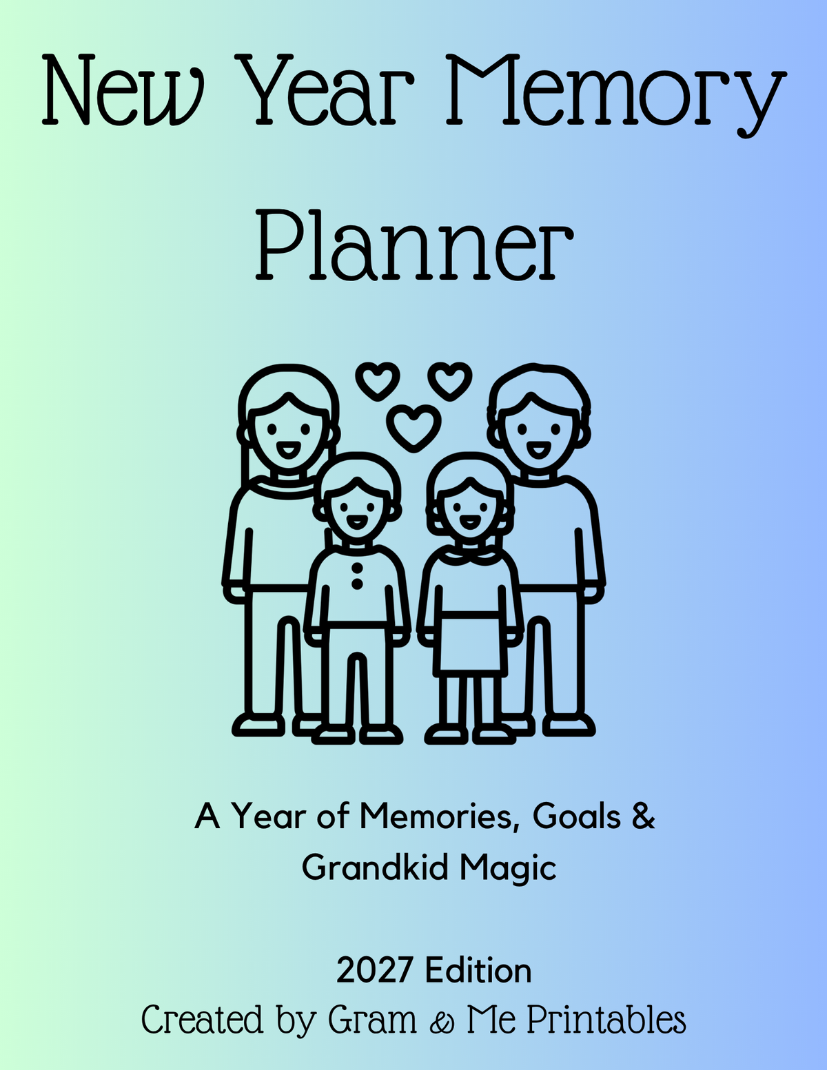 Grandma and Me New Year Memory Planner 2027 Edition printable cover