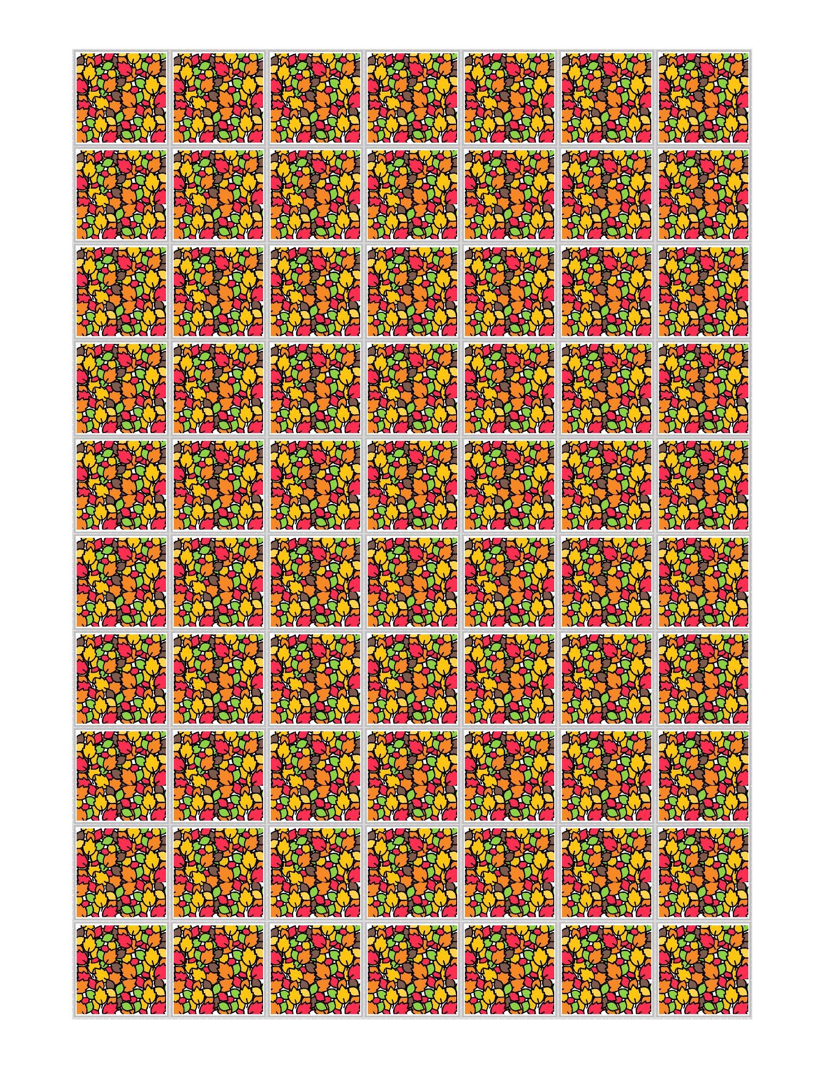 Fall Thanksgiving Bingo - 1 card per page