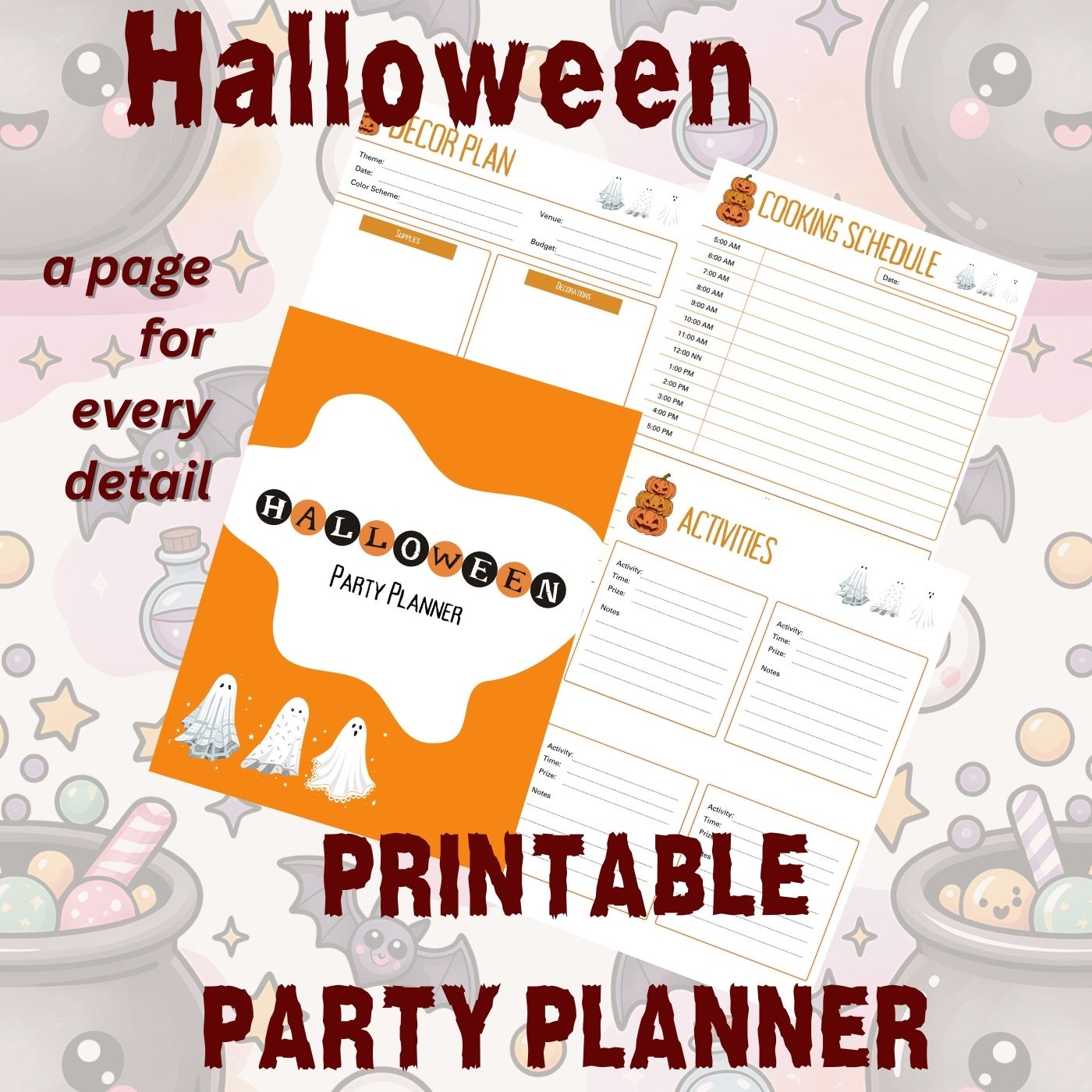 Halloween Party Planner - Printable