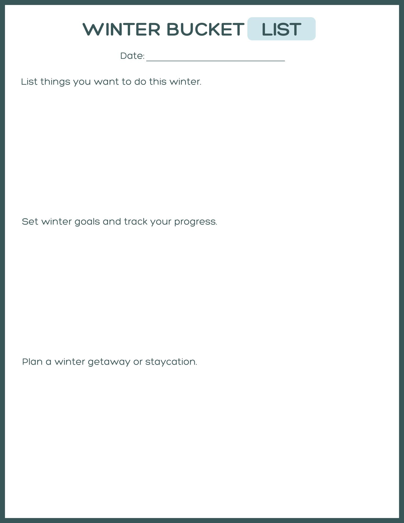 Prompted Winter Journal