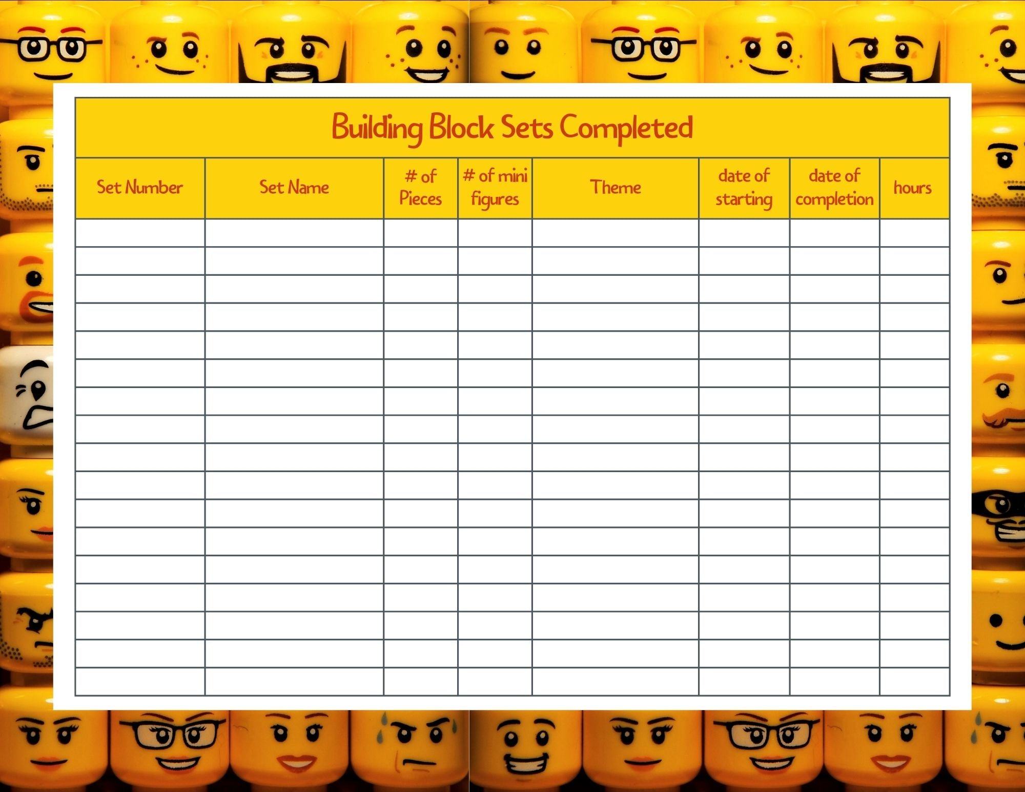 block builder tracker page for purchases