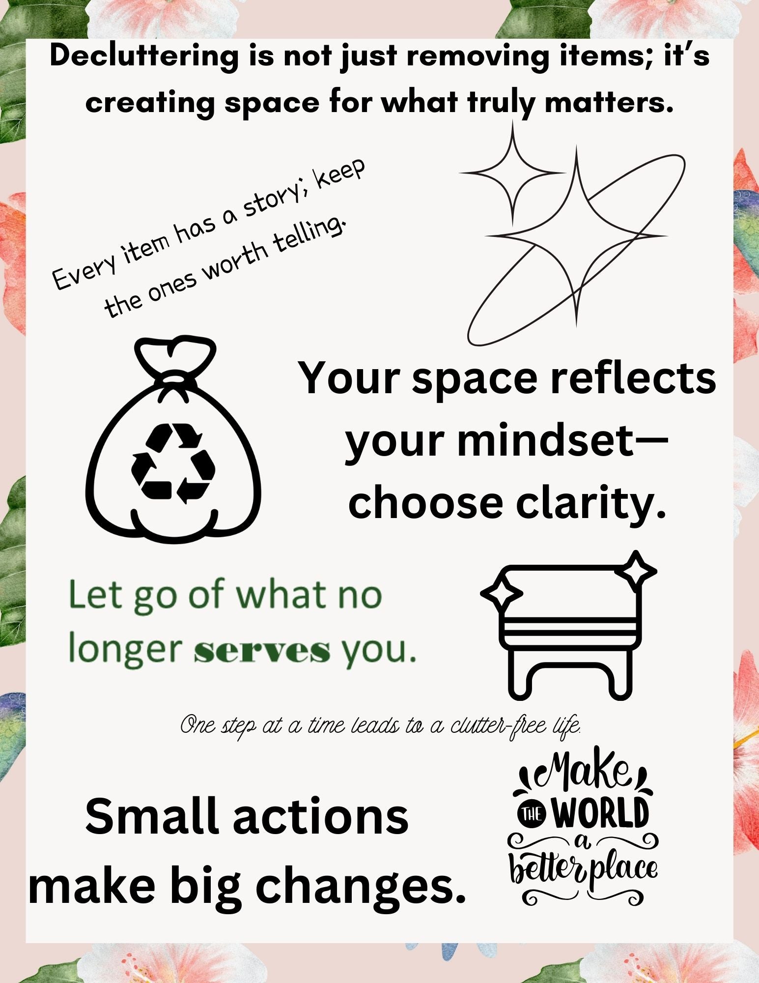 decluttering inspirational sentences