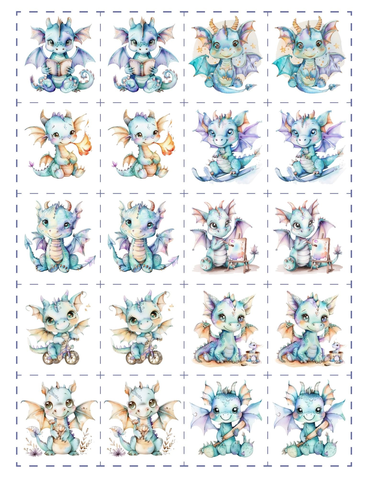 cute dinosaurs in blue for matching