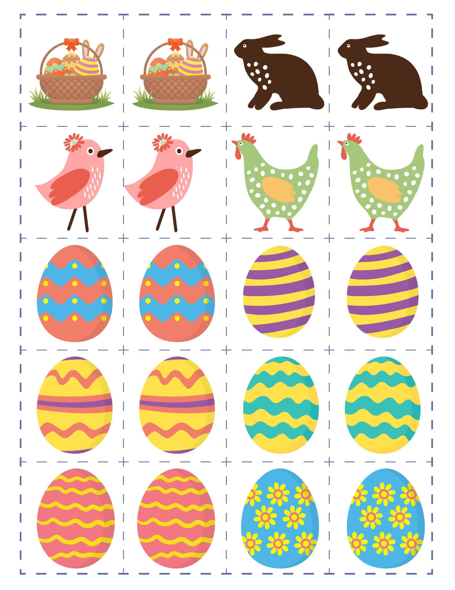 matching game cards for easter