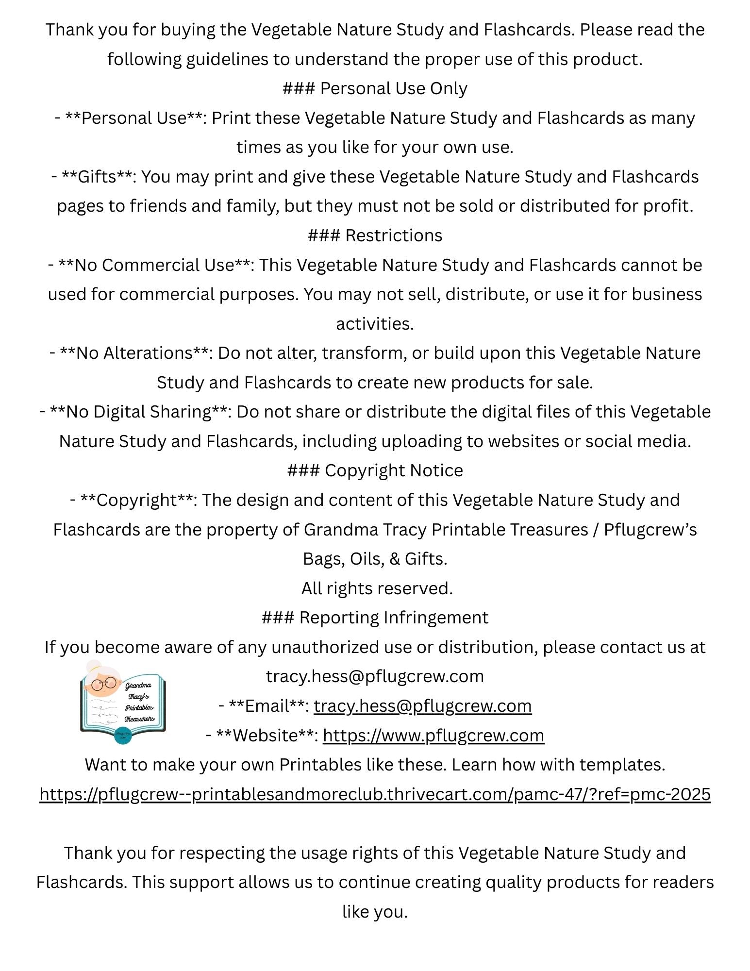 Vegetable Nature Study and Flashcards
