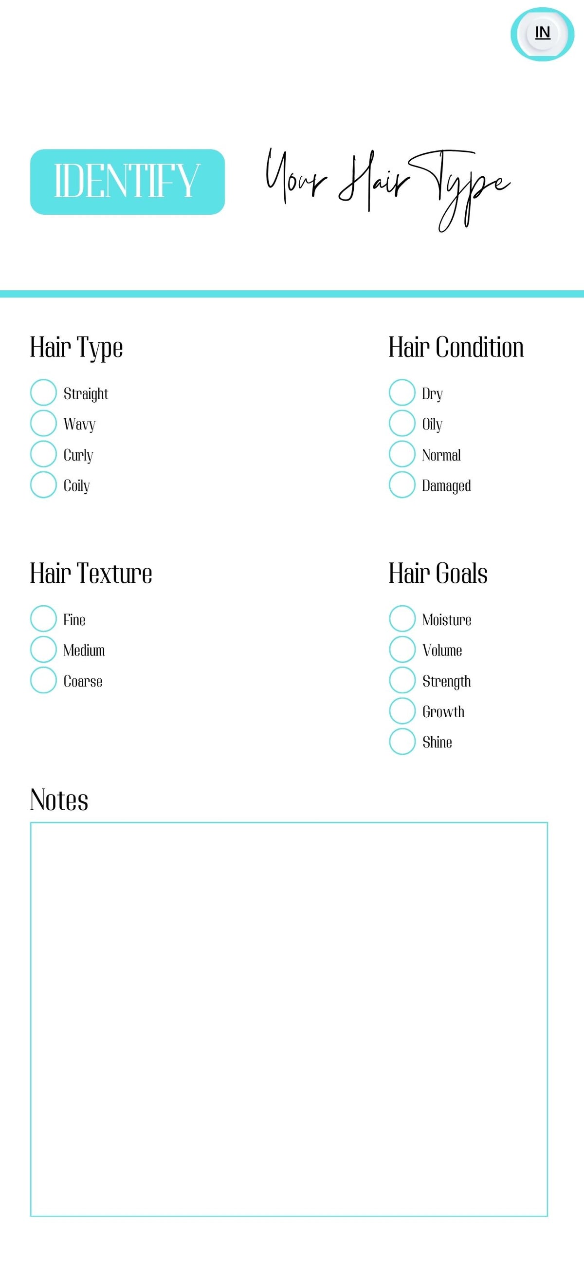 Hair Care Routine Workbook - Cellphone Digital
