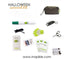 small change purse with tissues band aids flashlight scissors bobby pins safety pins and sewing kit