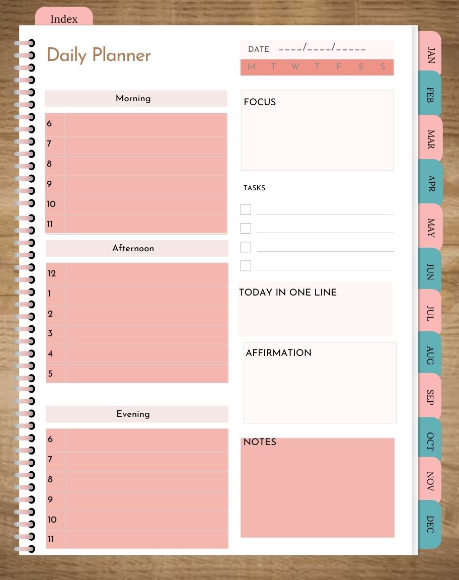 daily page of planner