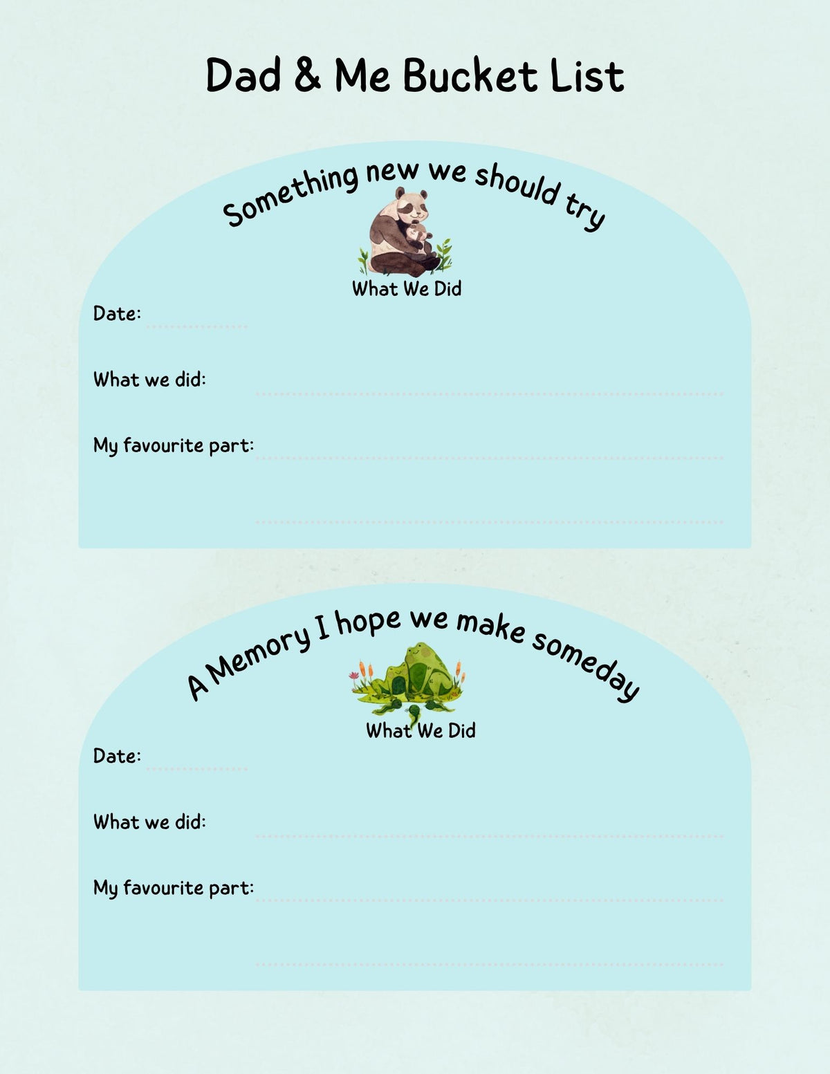 Dad & Me Bucket List