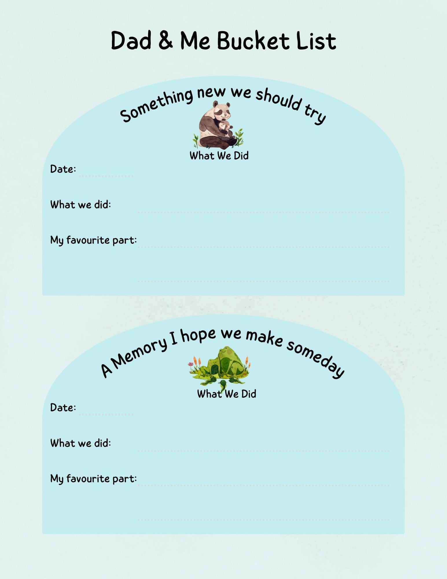 Dad & Me Bucket List