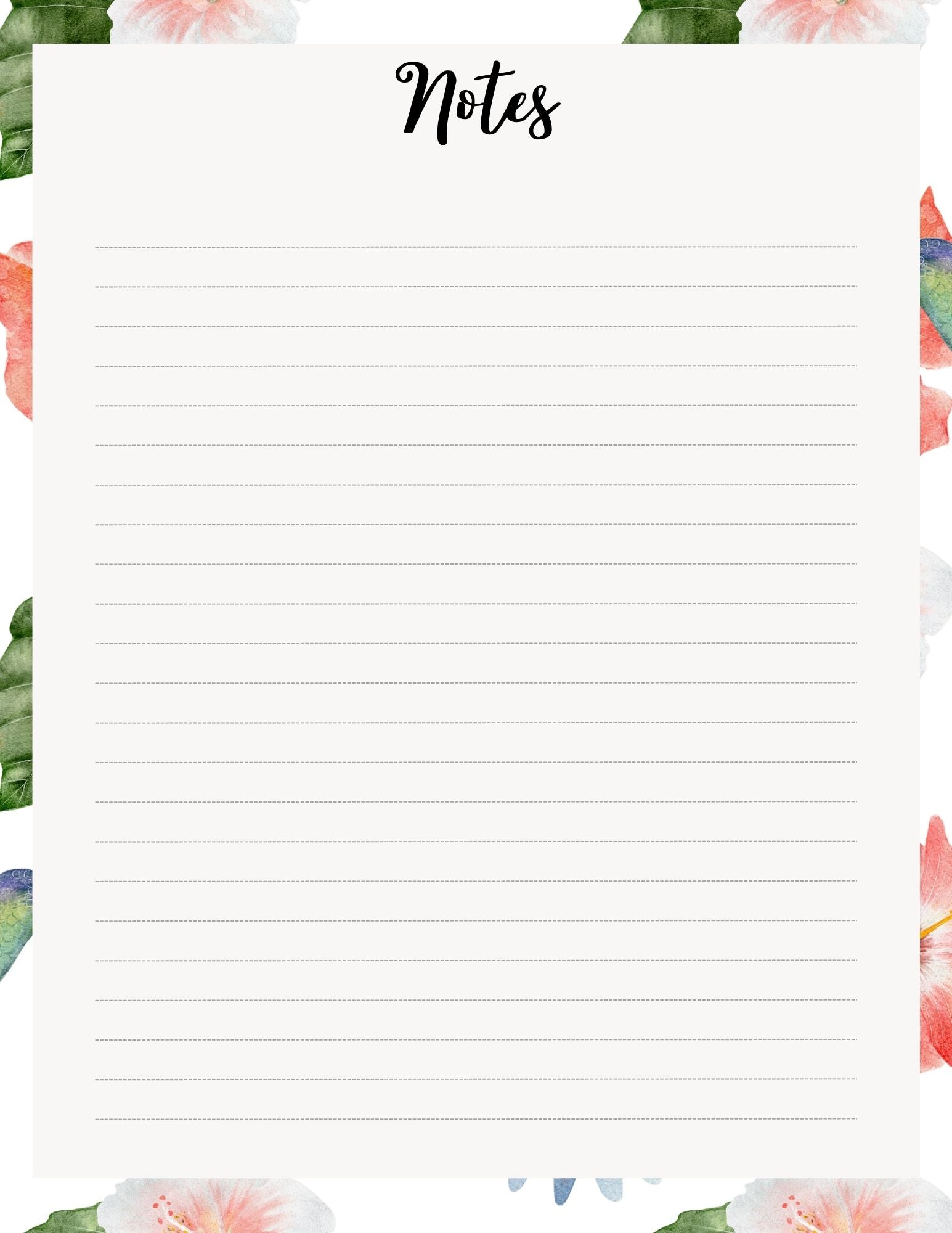 page for notes with lines