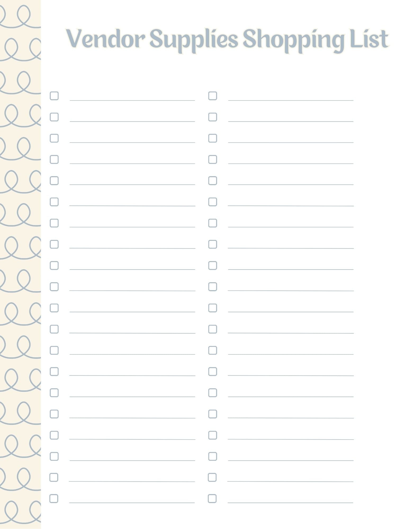 Vendor Show Planner and Tracker Binder