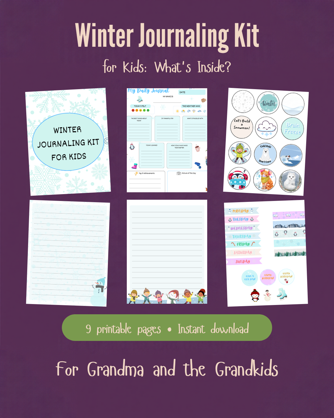 Winter Journaling Kit for Kids, what&