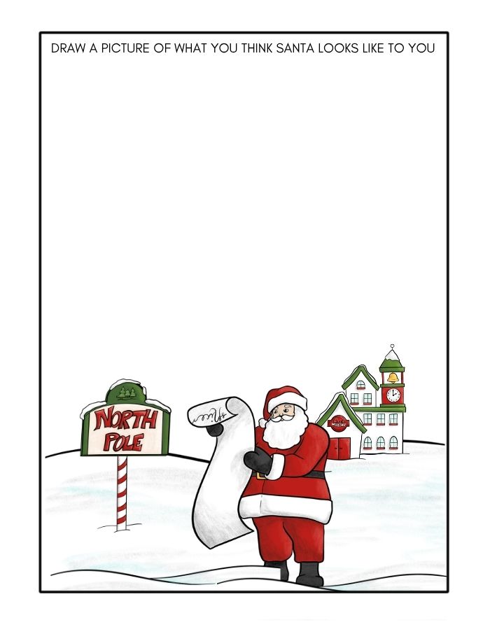 Draw a picture of what you think Santa looks like page
