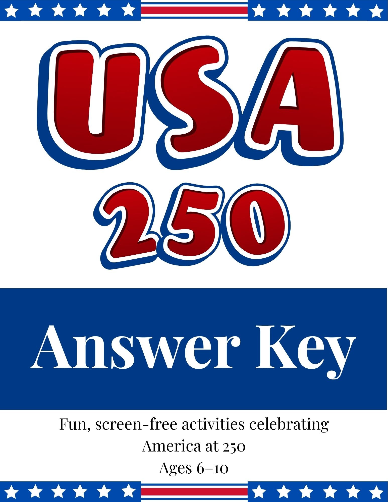 USA 250 KIDS ACTIVITY PACK