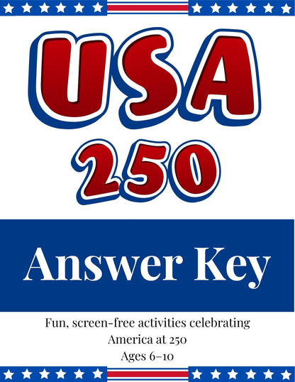 USA 250 KIDS ACTIVITY PACK
