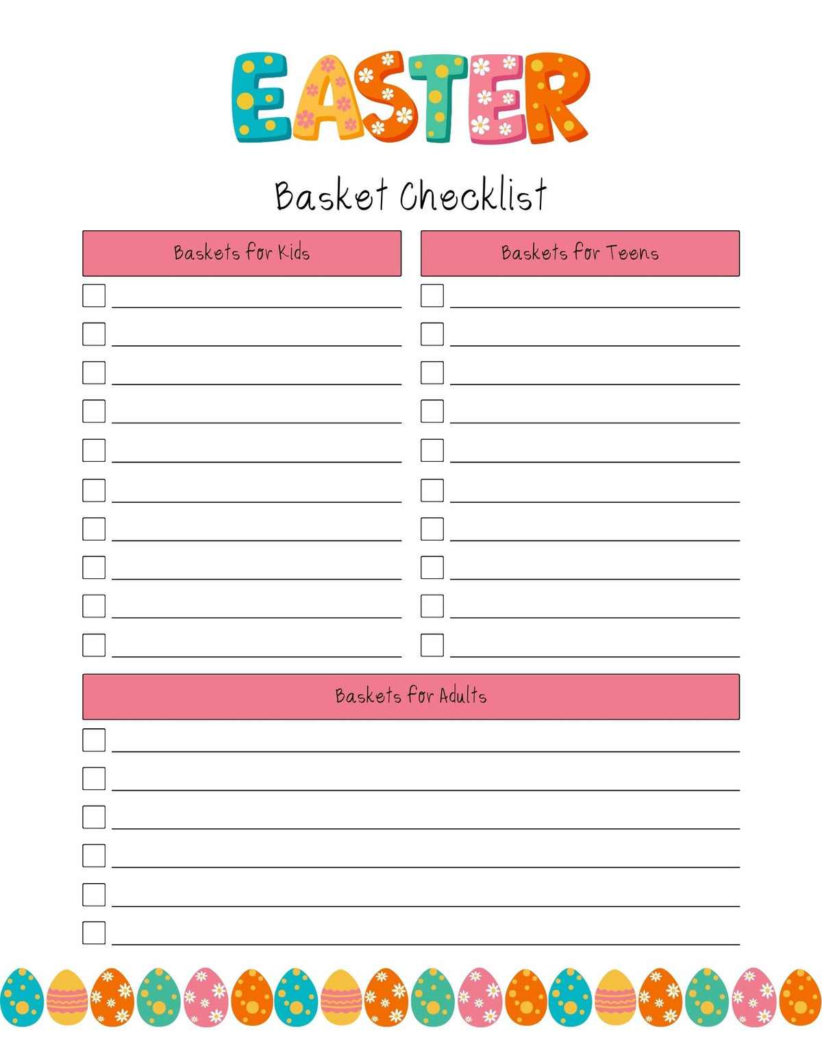 Easter Planner