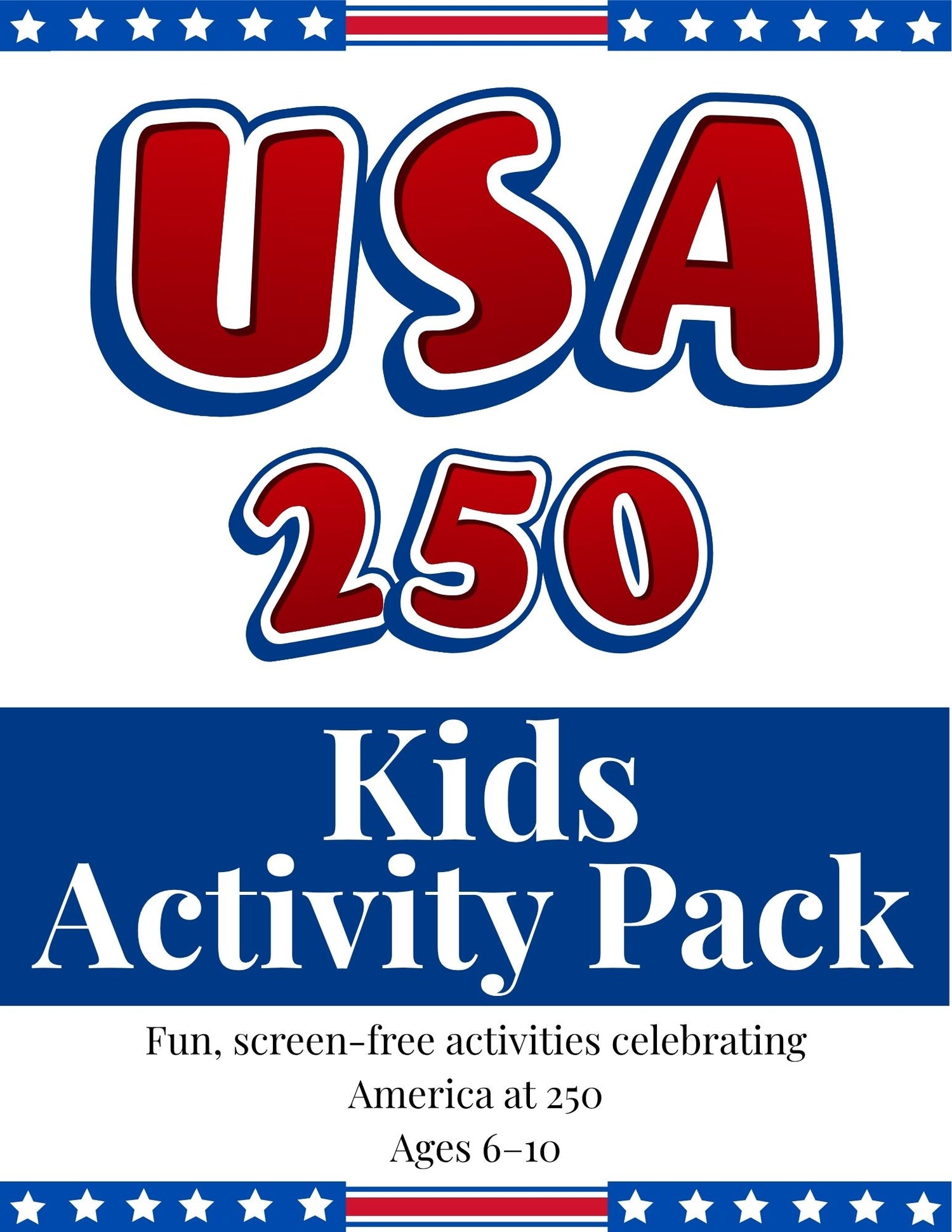 USA 250 KIDS ACTIVITY PACK