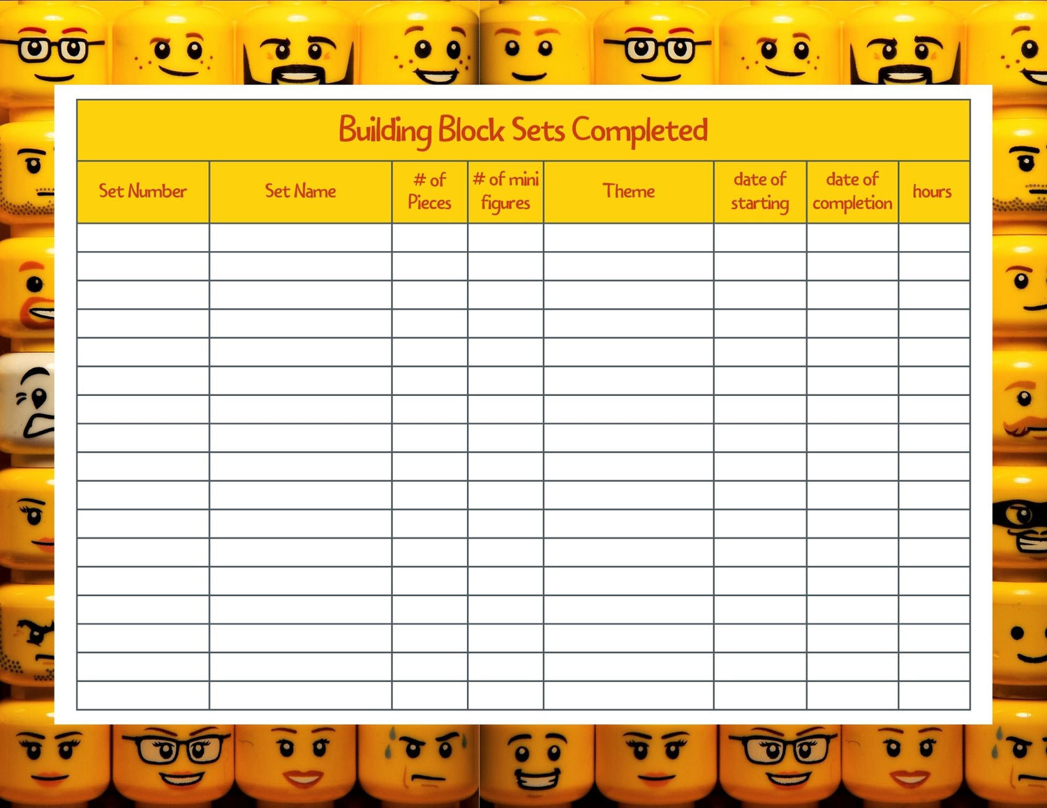 Building Block Tracker Sheets (Block People Background)