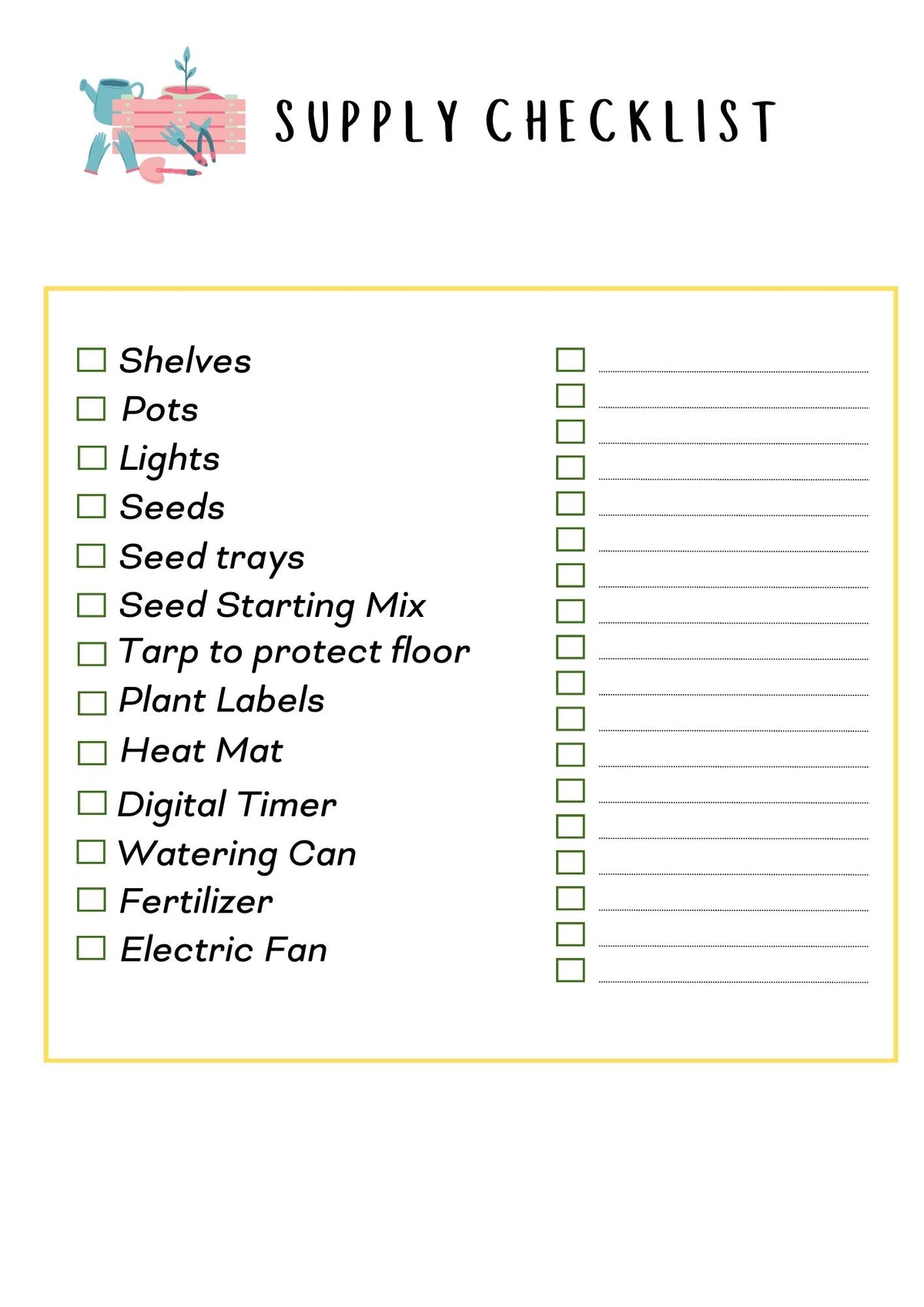 Seed Starting Planner