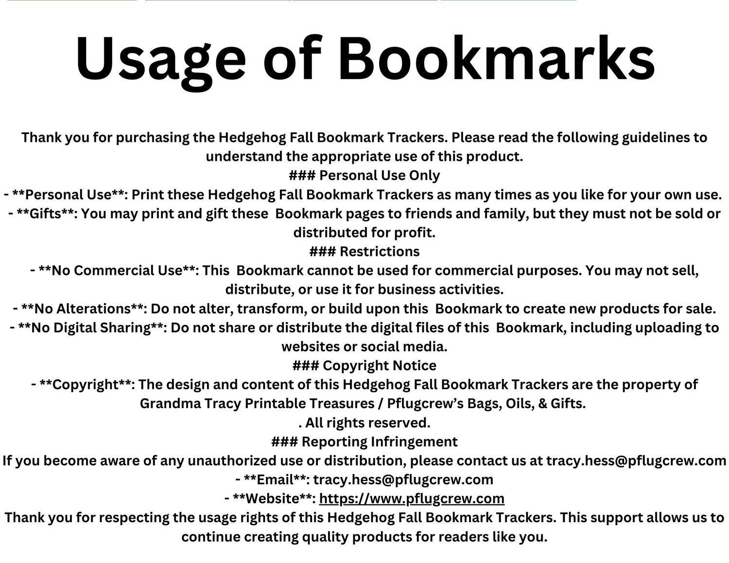 Hedgehog Fall Reading Tracker Bookmarks