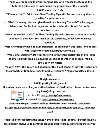 Plant Tending Tips &amp; Tracker
