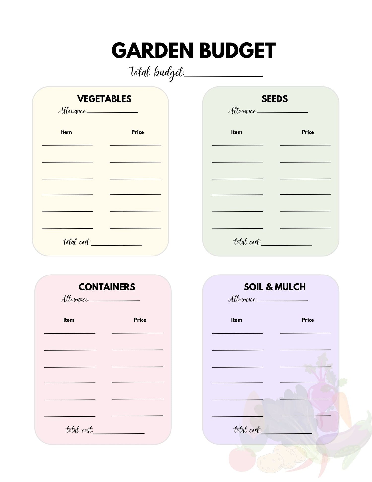 Vegetable Garden PLanner
