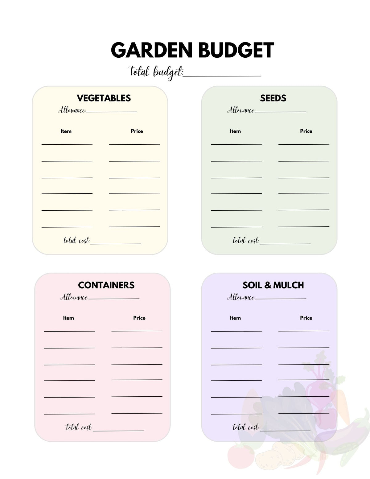 Vegetable Garden PLanner