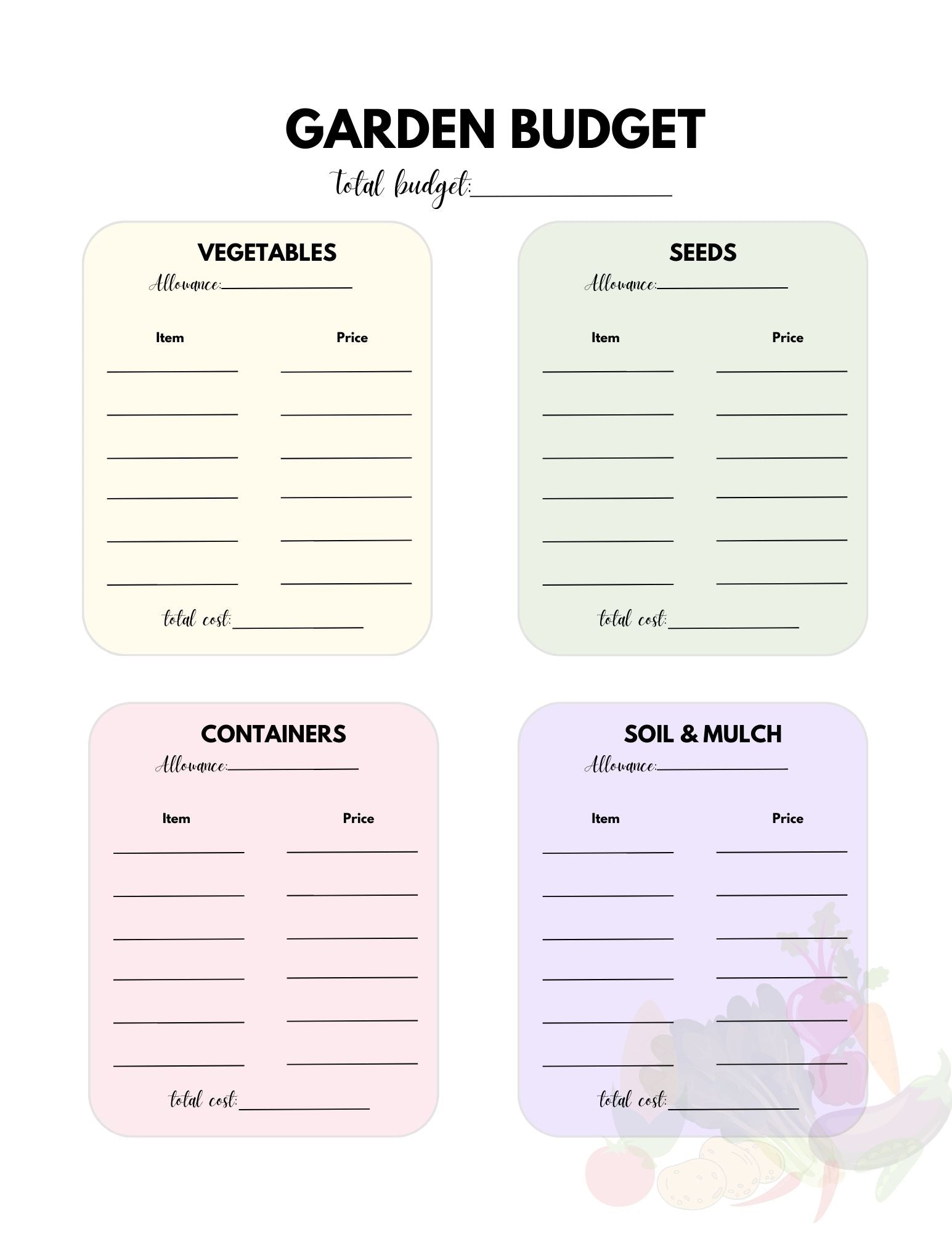 Vegetable Garden PLanner
