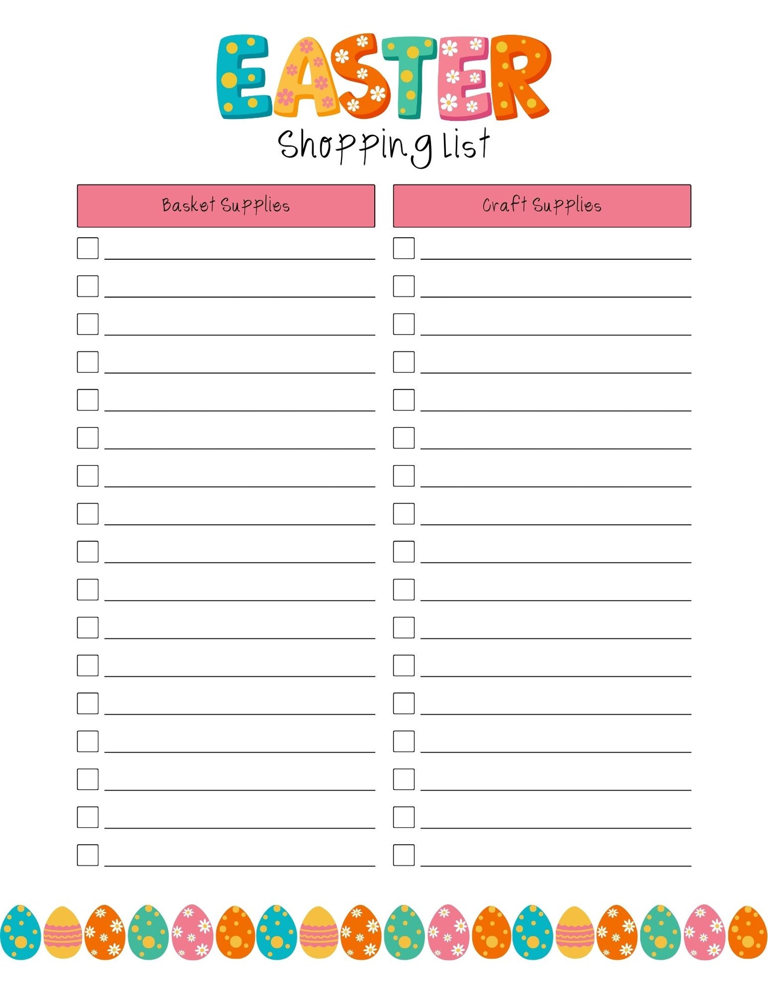 Easter Planner