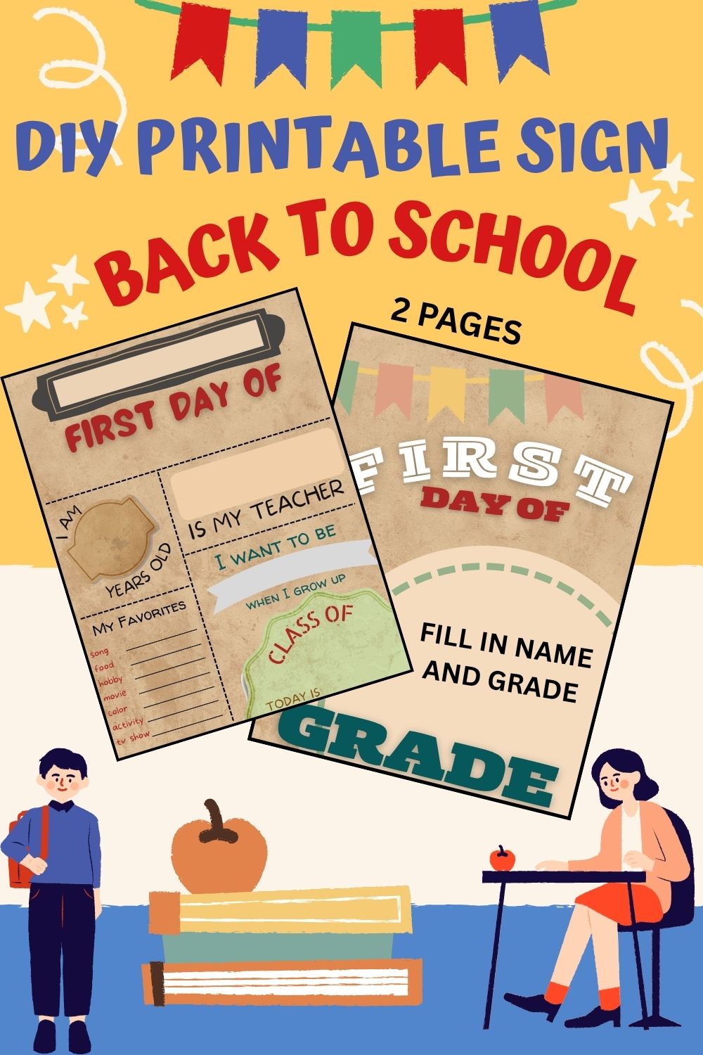 sample of two version of back to school sign