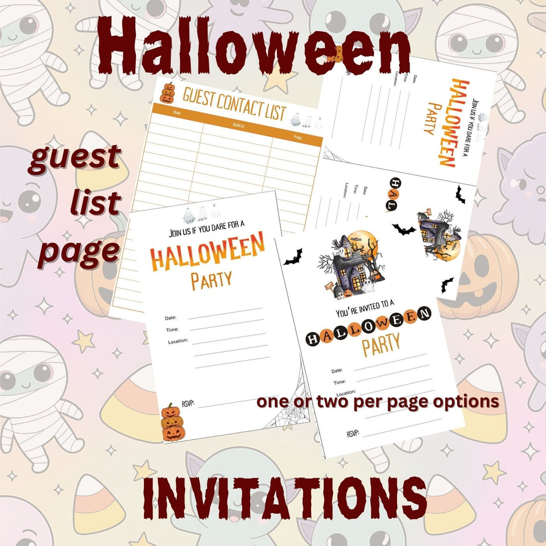 Halloween Invitations and Guest list