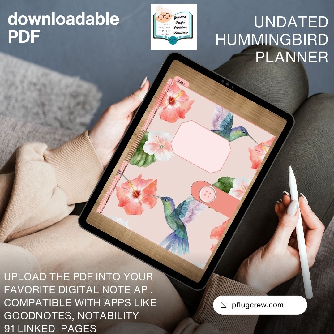 hummingbird planner in girls lap