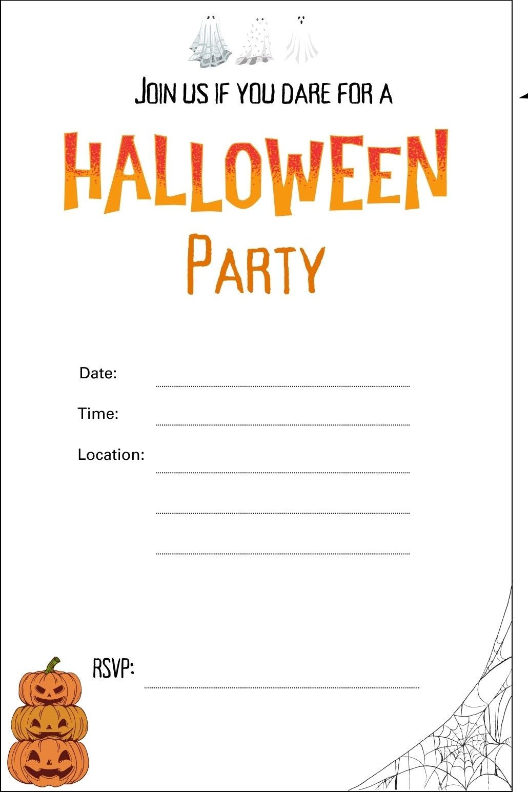 Halloween Invitations and Guest list
