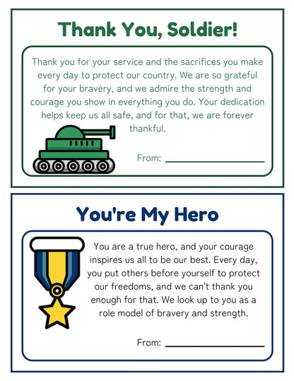 thank you solider sample card