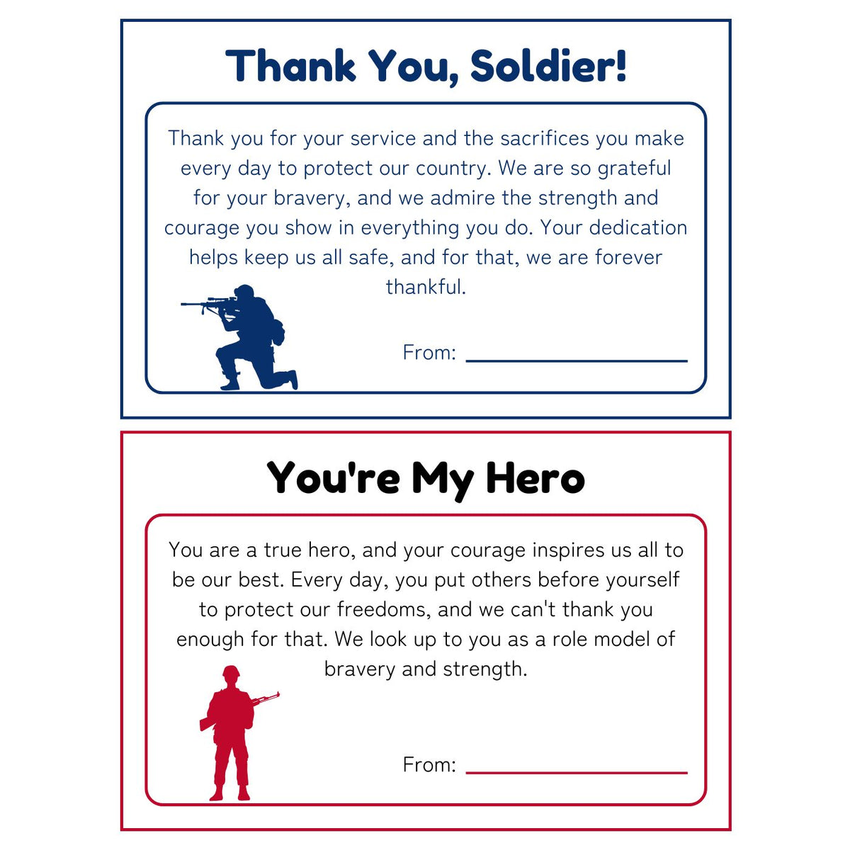 Military Appreciation Thank you Cards