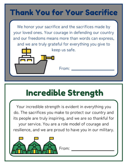 sample thank you card for veterans