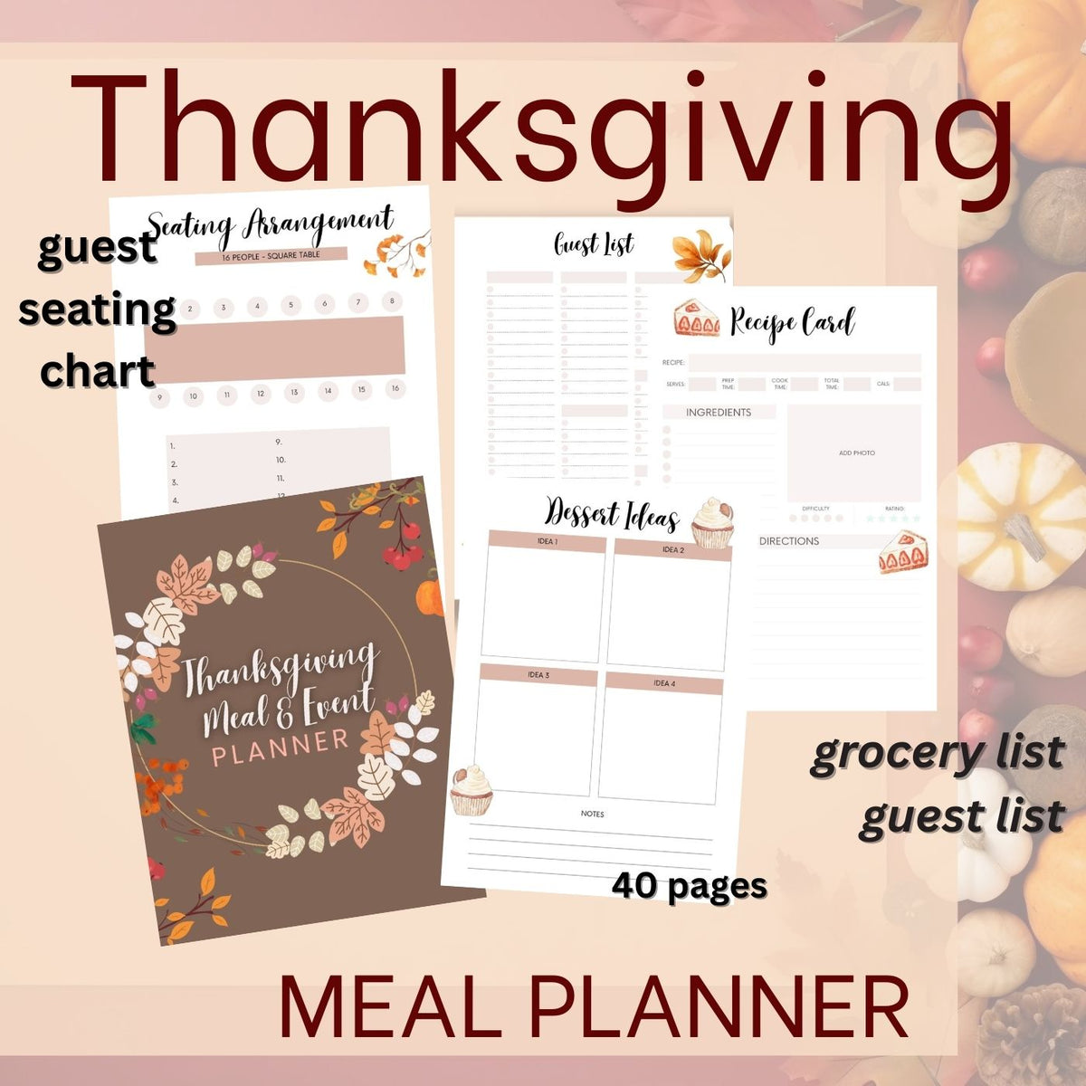 Thanksgiving Hosting Kit printable bundle